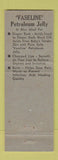 Matchbook Cover - Vaseline