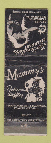 Matchbook Cover - Lew Tendler's Philadelphia PA Mammy's Atlantic City NJ WORN