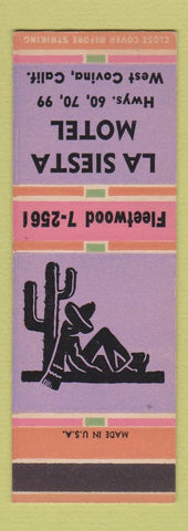 Matchbook Cover - LA Sieta Motel West Covina CA SAMPLE