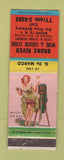 Matchbook Cover - Bronx River Wine Liquor Store Bronx NY pinup WORN
