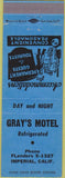 Matchbook Cover - Gray's Motel Imperial CA blue