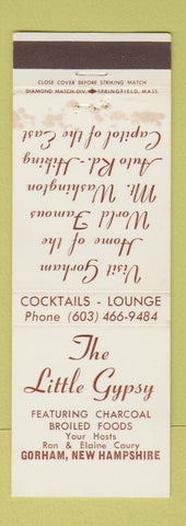 Matchbook Cover - The Little Gypsy Restaurant Gorham NH #2 WEAR