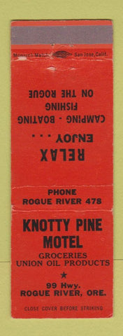 Matchbook Cover - Knotty Pine Motel Union oil gas Rogue River OR low phone #