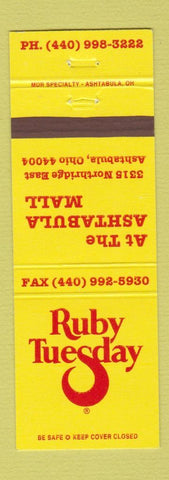 Matchbook Cover - Ruby Tuesday Ashtabula OH
