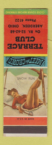 Matchbook Cover - Terrace Club Aberdeen OH pinup SAMPLE WEAR