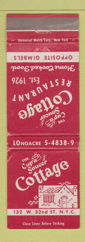 Matchbook Cover - Cup n Saucer Cottage New York City WEAR