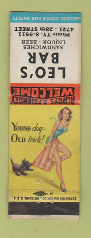 Matchbook Cover - Leo's Bar pinup WEAR