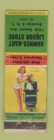 Matchbook Cover - Sumner Hart Liquor Store Brooklyn NY pinup POOR