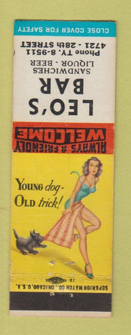 Matchbook Cover - Leo's Bar pinup WEAR