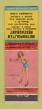 Matchbook Cover - Metropolitan Retaurant Bronx NY pinup WORN