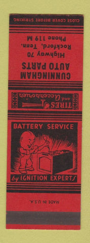 Matchbook Cover - Cunningham Auto Parts Rockford TN SAMPLE