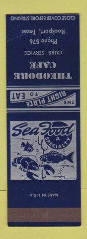 Matchbook Cover - Theodore Cafe Rockport TX low phone # SAMPLE