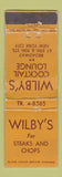 Matchbook Cover - Wilby's Restaurant New York City WORN