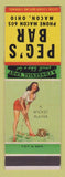 Matchbook Cover - Peg's Bar Macon OH pinup SAMPLE