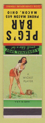 Matchbook Cover - Peg's Bar Macon OH pinup SAMPLE