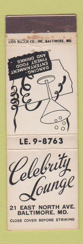 Matchbook Cover - Celebrity Lounge Baltimore MD WEAR