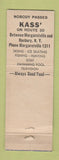 Matchbook Cover - Kass Inn Margaretville NY