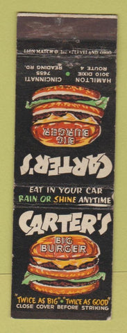 Matchbook Cover - Carter's Big Burger Cincinnati Hamilton OH