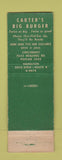 Matchbook Cover - Carter's Big Burger Cincinnati Hamilton OH
