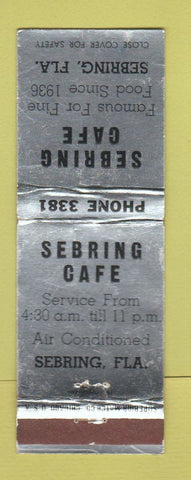 Matchbook Cover - Sebring Cafe Sebring FL