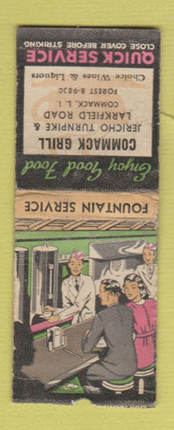 Matchbook Cover - Commack Grill LI NY BOBTAIL WEAR