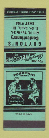 Matchbook Cover - Guyton's Confectionery East St Louis IL SAMPLE