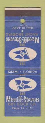 Matchbook Cover - Merrill Stevens Dry Dock Yacht Brokers Miami FL