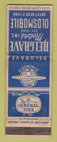 Matchbook Cover - Belgrave Oldsmobile Great Neck LI NY WEAR