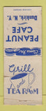 Matchbook Cover - Peanut Cafe Dunkirk NY BOBTAIL WORN