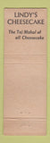 Matchbook Cover - Lindy's Restaurant New York City
