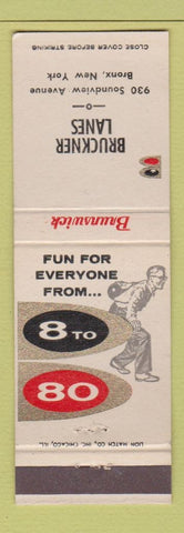 Matchbook Cover - Bruckner Lanes Brunswick Bowling Bronx NY New York City