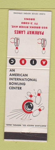 Matchbook Cover - Parkway Lanes Bowling Bronx New York City NY