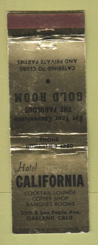 Matchbook Cover - Hotel California Oakland CA WEAR