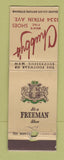 Matchbook Cover - Freeman Men's Shoes Chubby's WEAR