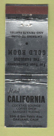 Matchbook Cover - Hotel California Oakland CA SILVER WEAR