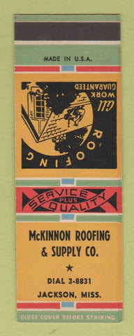 Matchbook Cover - McKinnon Roofing Jackson MS SAMPLE