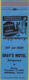 Matchbook Cover - Gray's Motel Imperial CA blue