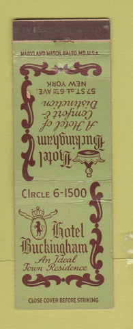Matchbook Cover - Hotel Buckingham New York City
