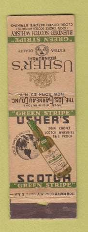 Matchbook Cover - Usher's Scotch Whisky Whiskey Garneau NYC WORN