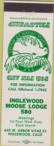 Matchbook Cover - Moose Club Inglewood CA
