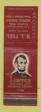 Matchbook Cover - WL Pool Lincoln Insurance Norfolk VA Abraham