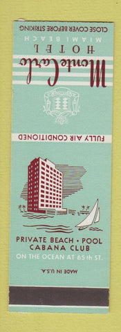 Matchbook Cover - Monte Carlo Hotel Miami Beach FL SAMPLE