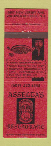 Matchbook Cover - Asselta's Restaurant Wildwood Crest NJ Italian