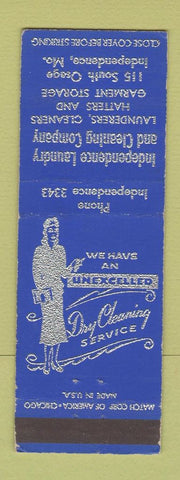 Matchbook Cover - Independence Laundry Cleaning Independence MO low phone #