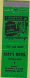 Matchbook Cover - Gray's Motel Imperial CA green