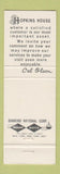 Matchbook Cover - Hopkins House Breezy Point Brainerd Hopkins Golden Valley MN