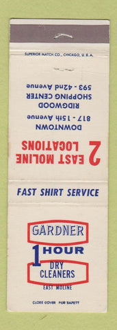 Matchbook Cover - Gardner 1 Hour Dry Cleaning East Moline IL
