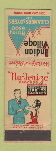 Matchbook Cover - Indian Village Cleaners Dyers