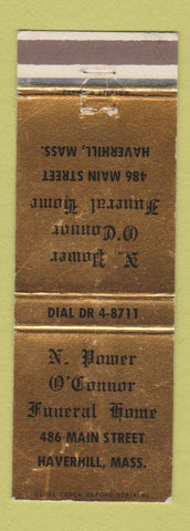 Matchbook Cover - N Power O'Connor Funeral Home Haverhill MA WEAR