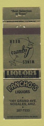 Matchbook Cover - Panchos Liquors Nogales AZ